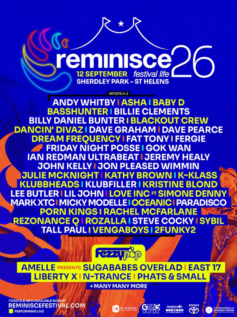 Reminisce Festival returns for 2026 with another huge celebration of dance music nostalgia, bringing together some of the most iconic club artists, DJs and performers from the 90s and 00s for one unforgettable day in the sun. Set in the heart of Sherdley Park, St Helens, this is where old-school anthems, hands-in-the-air moments and feel-good energy collide with a crowd that knows every word, every drop and every tune.